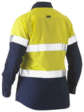 Bisley Womens Taped Two Tone Hi Vis Recycled Drill Shirt (BL6996T)