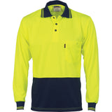 DNC Hi Vis Two Tone Cool Breathe Polo Shirt - Long Sleeve (3813) Hi Vis Plain Polo DNC Workwear - Ace Workwear