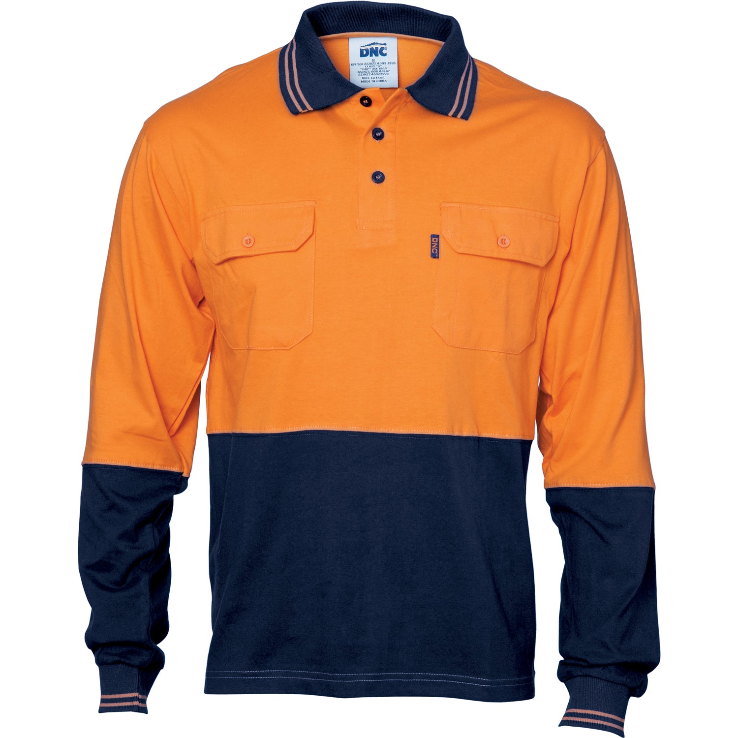 DNC Hi Vis Cool-Breeze 2 Tone Cotton Jersey Polo Shirt with Twin Chest ...