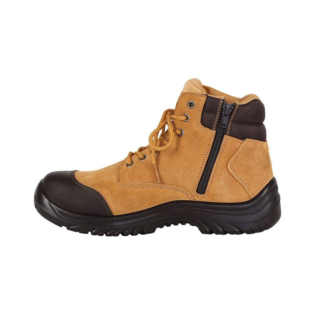 JB's Wear Steeler Zip Sided Lace Up Steel Cap Safety Boot With Leather