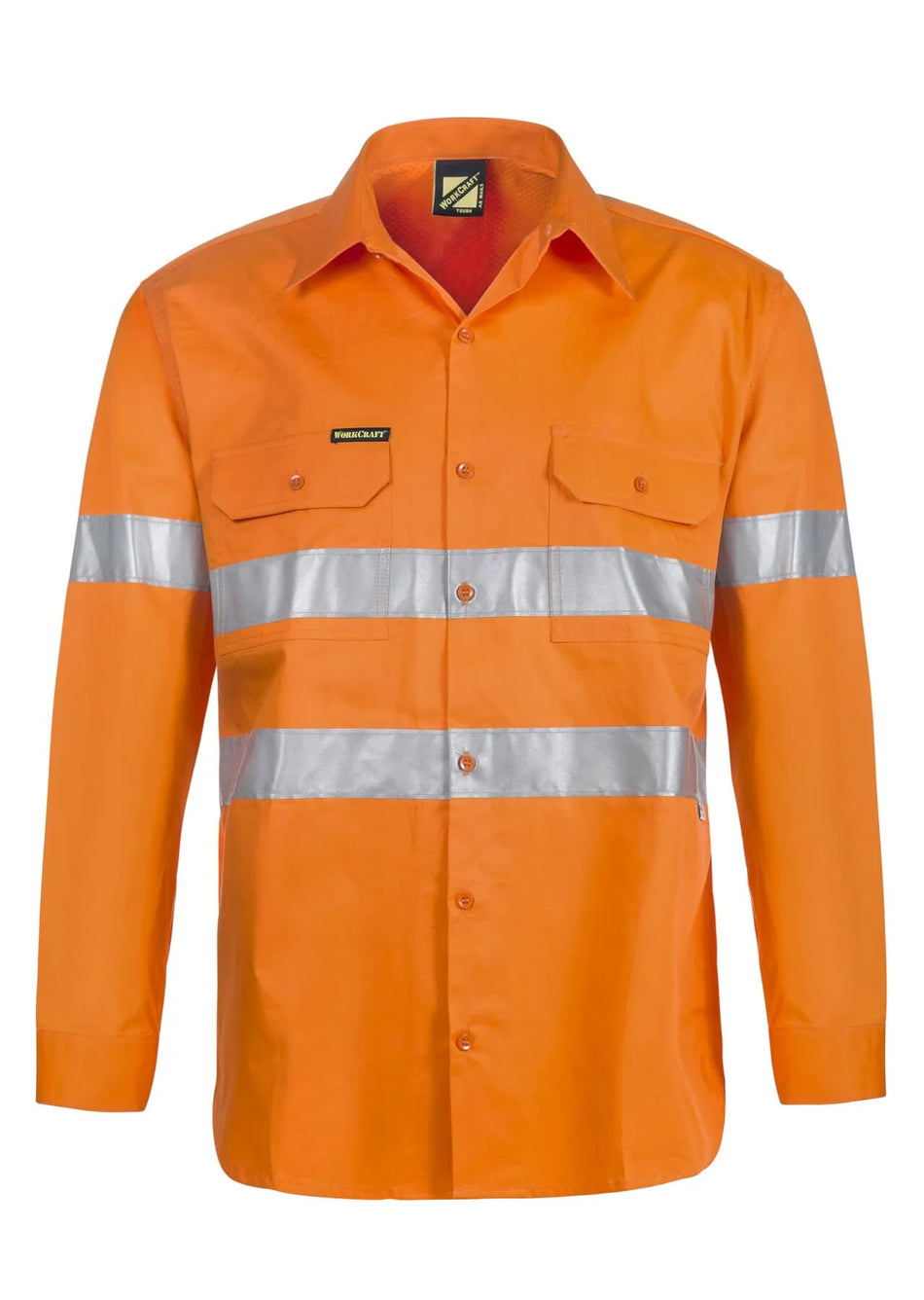 Workcraft Lightweight Hi Vis Long Sleeve Vented Cotton Drill Reflective Shirt (WS4131)
