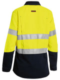 Bisley Tencate Tecasafe Plus Womens Taped Two Tone Hi Vis FR Vented Long Sleeve Shirt With Action Back Panel and Underarm Ventilation (BL8082T)
