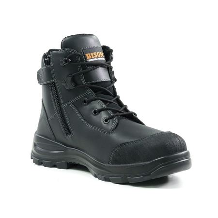 Bison Tor Zip Side Lace Up Black Safety Boot (TOR) - Ace Workwear