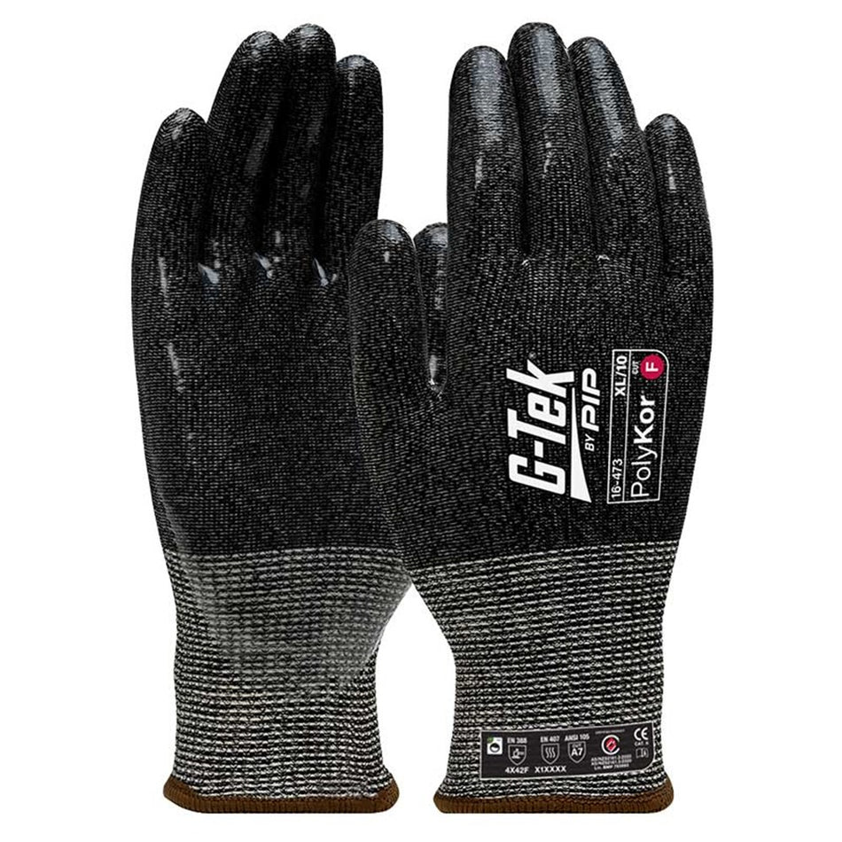 G-Tek PolyKor 13G Cut Resistant F Silicone Dip Glove - Carton of 120 (16-473) - Ace Workwear