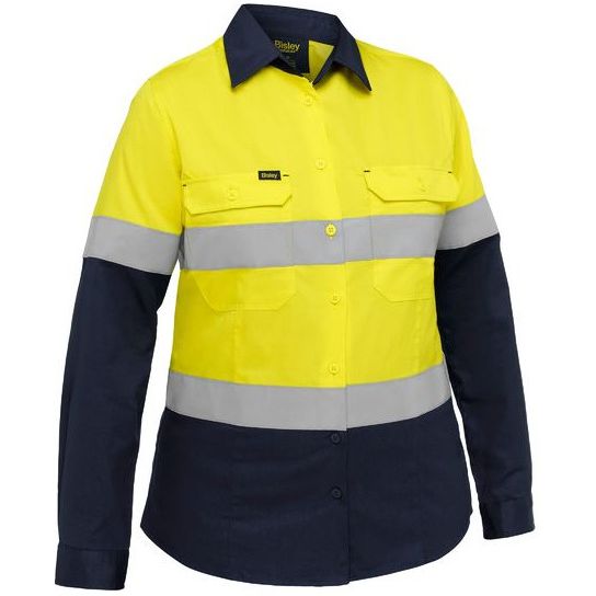 Bisley Industrial Women's Taped Hi Vis Cool Lightweight Vented Shirt (BL6390T)