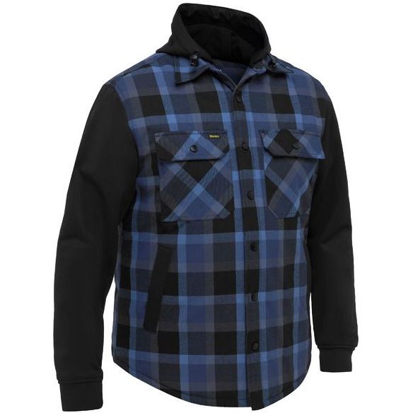 Bisley Contrast Check Hooded Shirt (BJ6708) - Ace Workwear