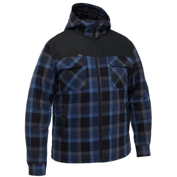 Bisley Contrast Check Zip Front Hoodie (BJ6703) - Ace Workwear