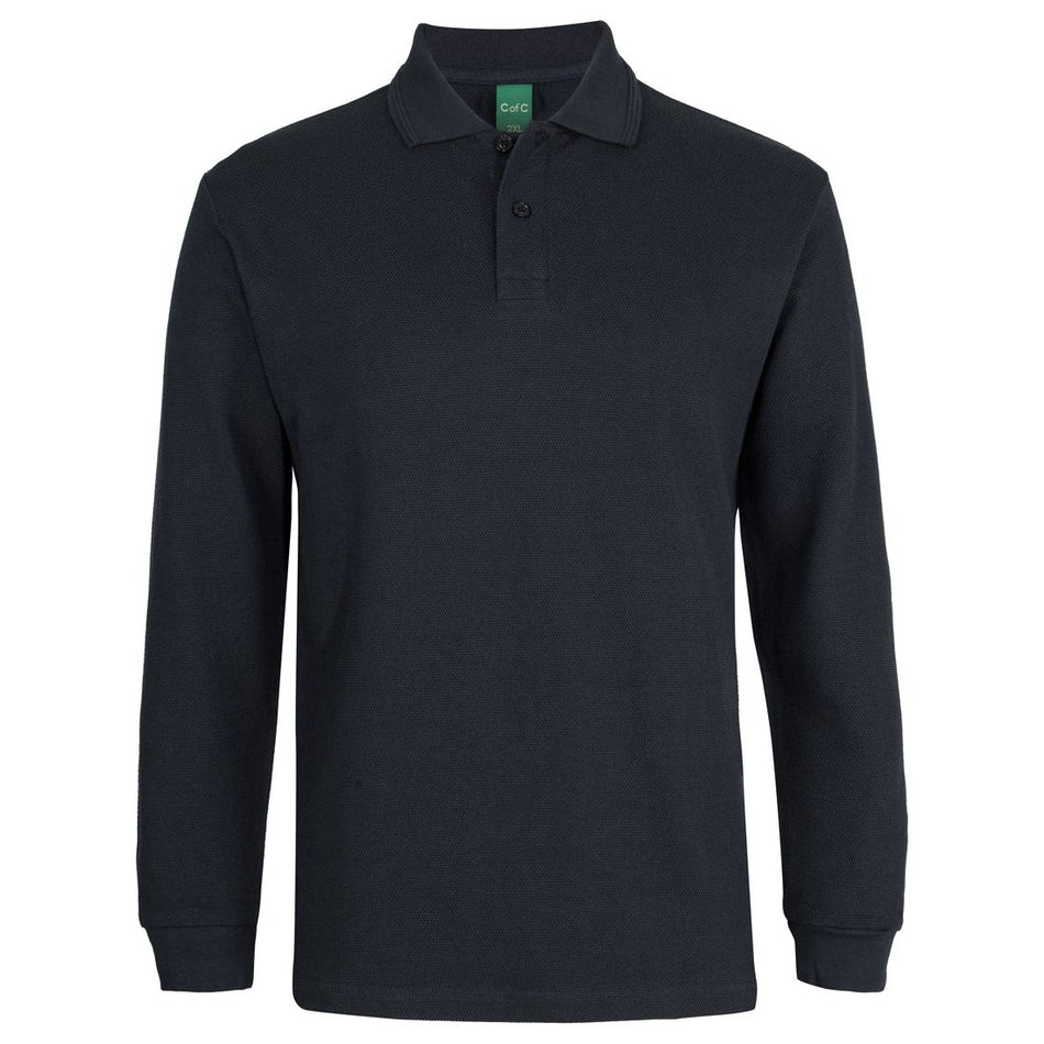 JB's C of C 320g L/S Popcorn Cotton Polo (2PCL) - Ace Workwear