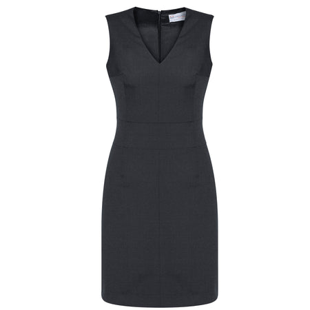 Biz Corporates Womens Sleeveless V Neck Dress (30121) (Clearance) - Ace Workwear