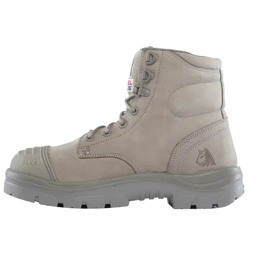 Steel Blue Granite Argyle Zip Sided Lace Up Steel Toe Safety Boot With Scuff Cap (312652) (Pre Order) - Ace Workwear