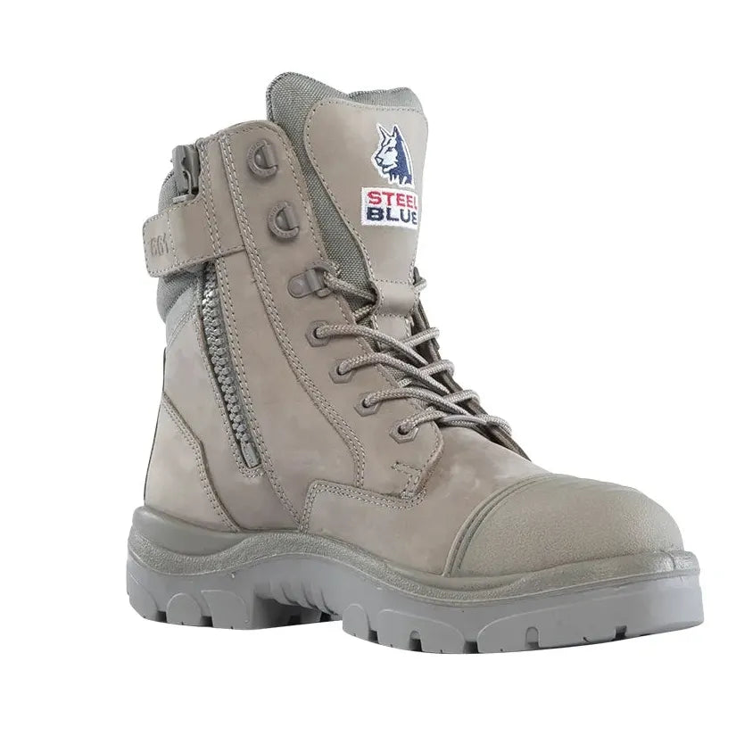 Steel Blue Granite Southern Cross Zip Sided Lace Up Steel Cap Safety Boot With Scuff Cap (312661) (Pre Order) - Ace Workwear