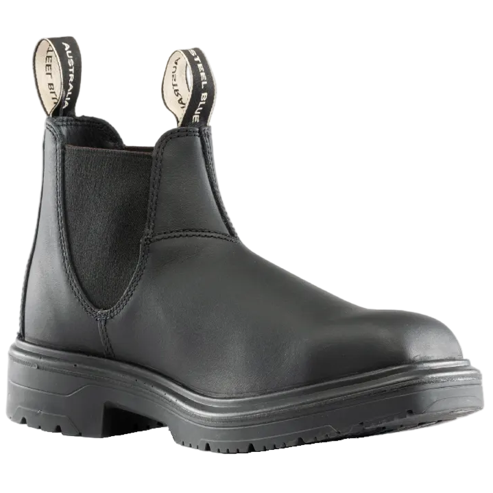Steel Blue Black Hobart Square Toe Elastic Sided Safety Boot (313941) (Pre-Order) - Ace Workwear