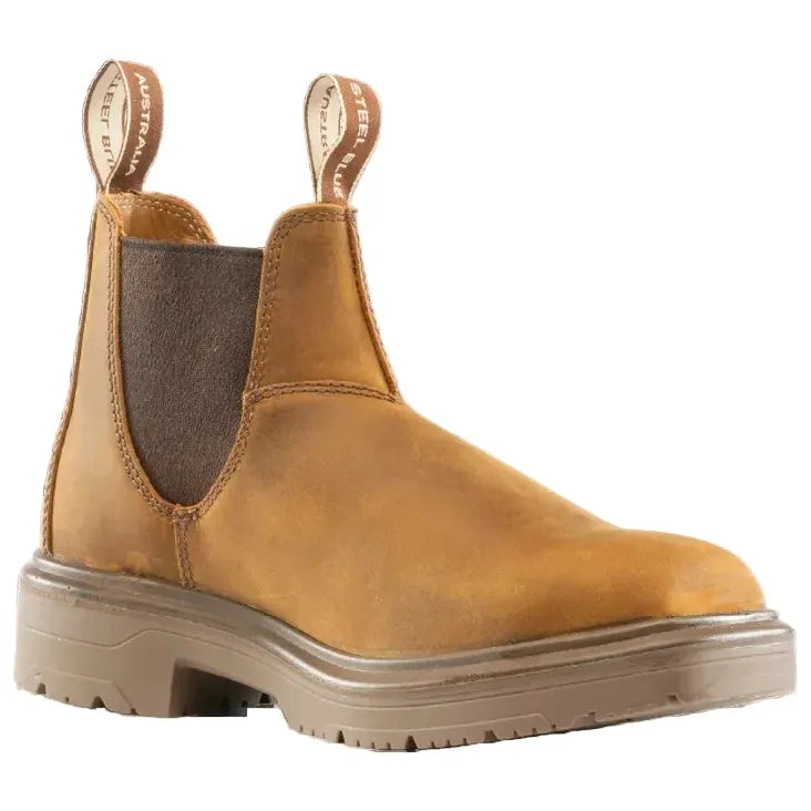 Steel Blue Distressed Brown Hobart Square Toe Elastic Sided Safety Boot (313941)