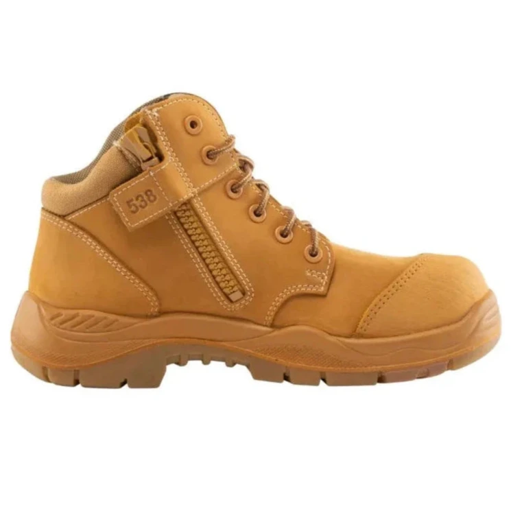 Wheat Parkes Zip Sided Lace Up Composite Toe Cap Safety Boot | Ace Workwear