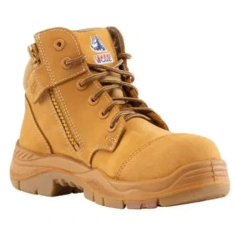 Wheat Parkes Zip Sided Lace Up Composite Toe Cap Safety Boot | Ace Workwear
