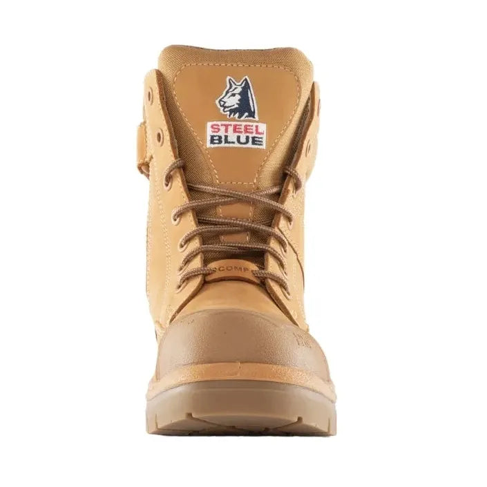 Steel Blue Wheat Southern Cross Zip Sided Lace Up Scuff Composite Toe Safety Boot (318591) (Pre Order) - Ace Workwear