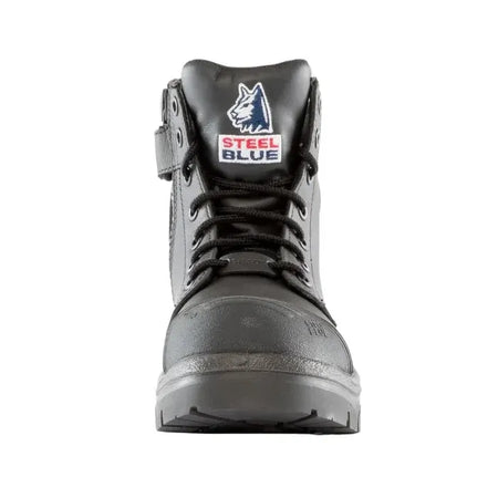 Steel Blue Black Argyle Zip Sided Lace Up Scuff Composite Toe Safety Boots (318592) (Pre Order) - Ace Workwear