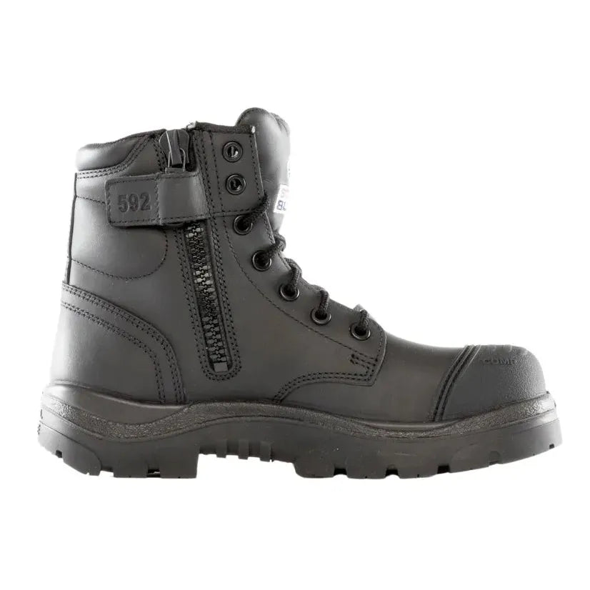 Steel Blue Black Argyle Zip Sided Lace Up Scuff Composite Toe Safety Boots (318592) (Pre Order) - Ace Workwear