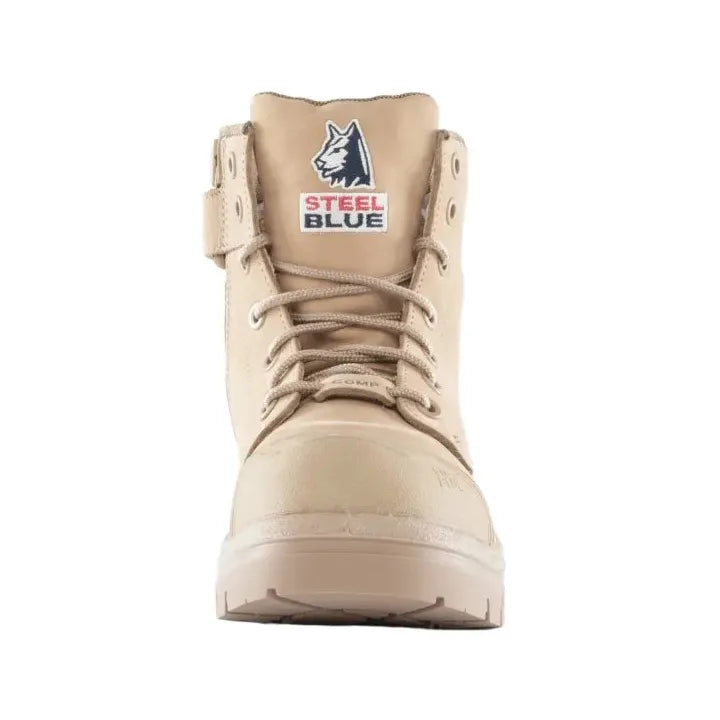 Steel Blue Sand Argyle Zip Sided Lace Up Scuff Composite Toe Safety Boots (318592) (Pre Order) - Ace Workwear