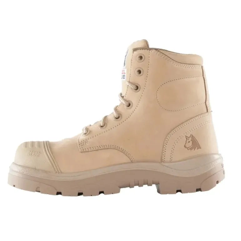 Steel Blue Sand Argyle Zip Sided Lace Up Scuff Composite Toe Safety Boots (318592) (Pre Order) - Ace Workwear