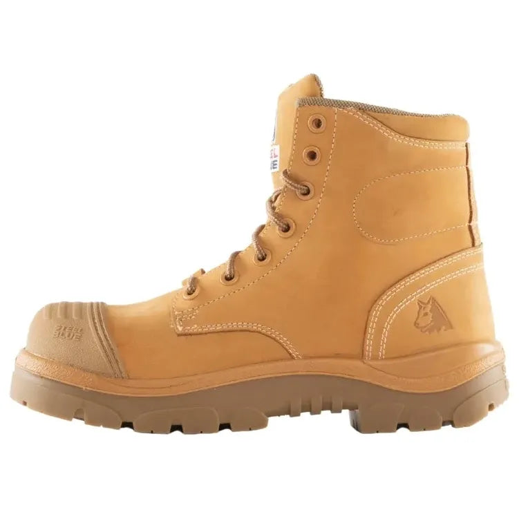 Steel Blue Wheat Argyle Zip Sided Lace Up Scuff Composite Toe Safety Boots (318592) (Pre-Order) - Ace Workwear
