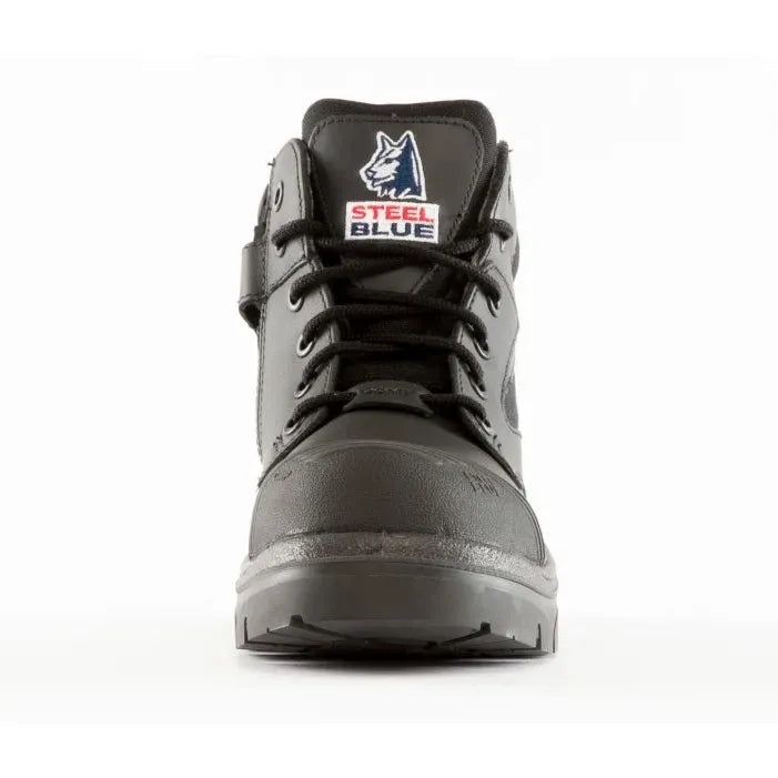 Steel Blue Black Parkes Zip Sided Lace Up Scuff Composite Safety Boots (318598) (Pre Order) - Ace Workwear