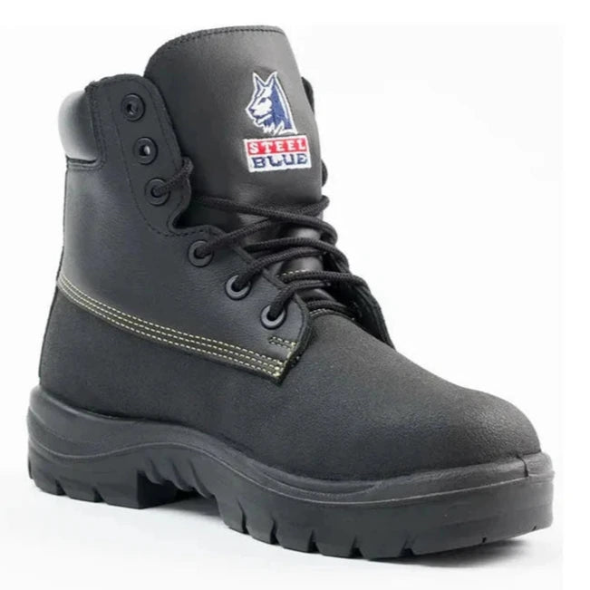 Steel Blue Black Warragul Lace Up Steel Toe Cap Safety Boot (322309) (Pre-Order) - Ace Workwear