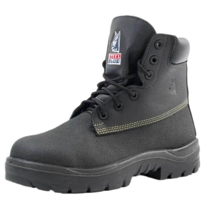 Steel Blue Black Warragul Lace Up Steel Toe Cap Safety Boot (322309) (Pre-Order) - Ace Workwear