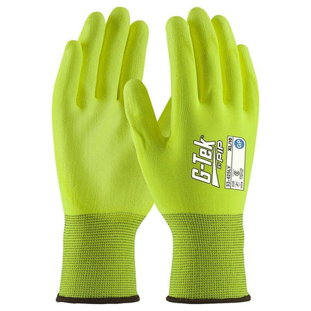 G-Tek 13G Hi-Viz Yellow GP Palm Dip Glove - Pack of 12 (33-425LY) - Ace Workwear