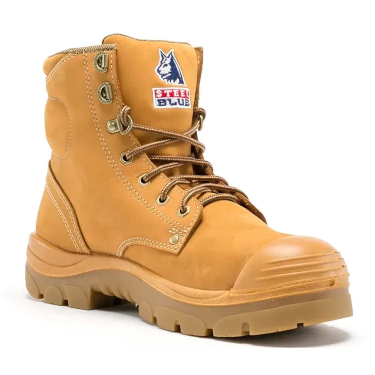Steel Blue Wheat Argyle Lace Up TPU/Bump Cap Safety Boots (332102) (Pre Order) - Ace Workwear