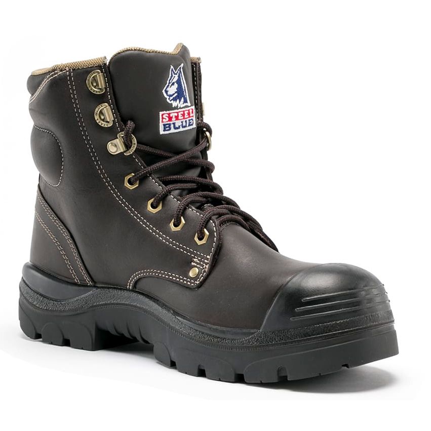 Steel Blue Winter Brown Argyle Lace Up TPU/Bump Cap Safety Boots (332102) (Pre Order) - Ace Workwear