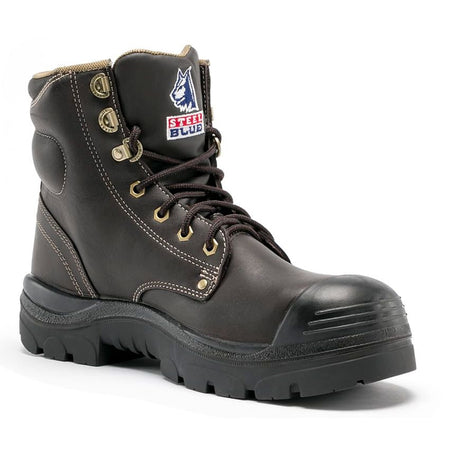 Steel Blue Winter Brown Argyle Lace Up TPU/Bump Cap Safety Boots (332102) (Pre Order) - Ace Workwear