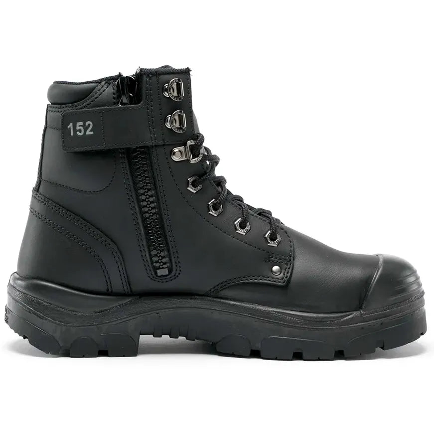 Steel Blue Black Argyle Zip Sided Lace Up Nitrile/Bump Cap/PR Midsole Safety Boots (382152) (Pre Order) - Ace Workwear