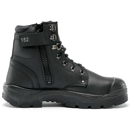 Steel Blue Black Argyle Zip Sided Lace Up Nitrle/Bump Cap Safety Boots (342152) (Pre Order) - Ace Workwear