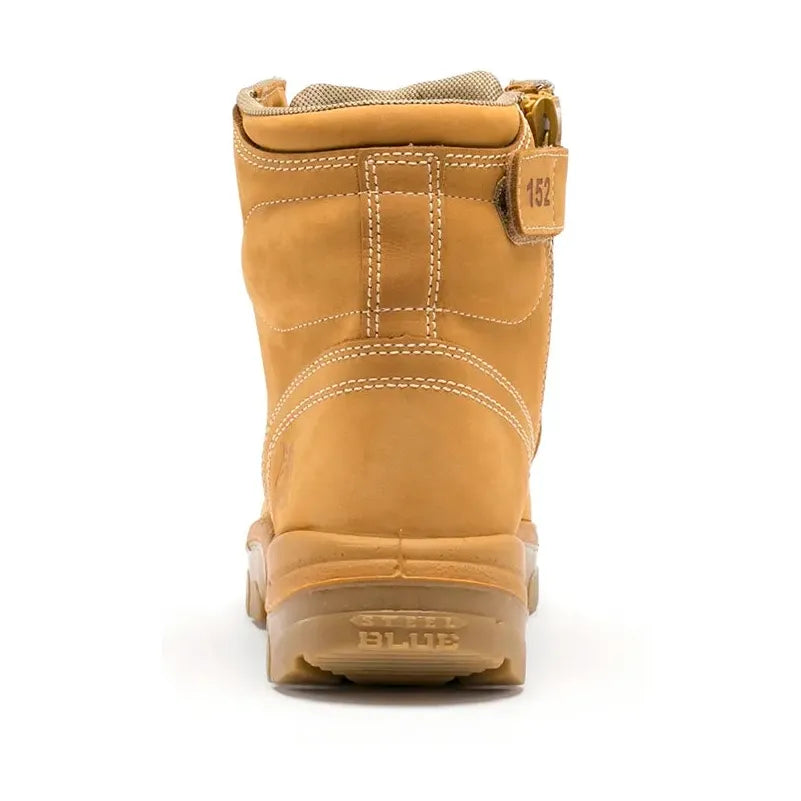 Steel Blue Wheat Argyle Zip Sided Lace Up Nitrile/Bump Cap/PR Midsole Safety Boots (382152) (Pre Order) - Ace Workwear