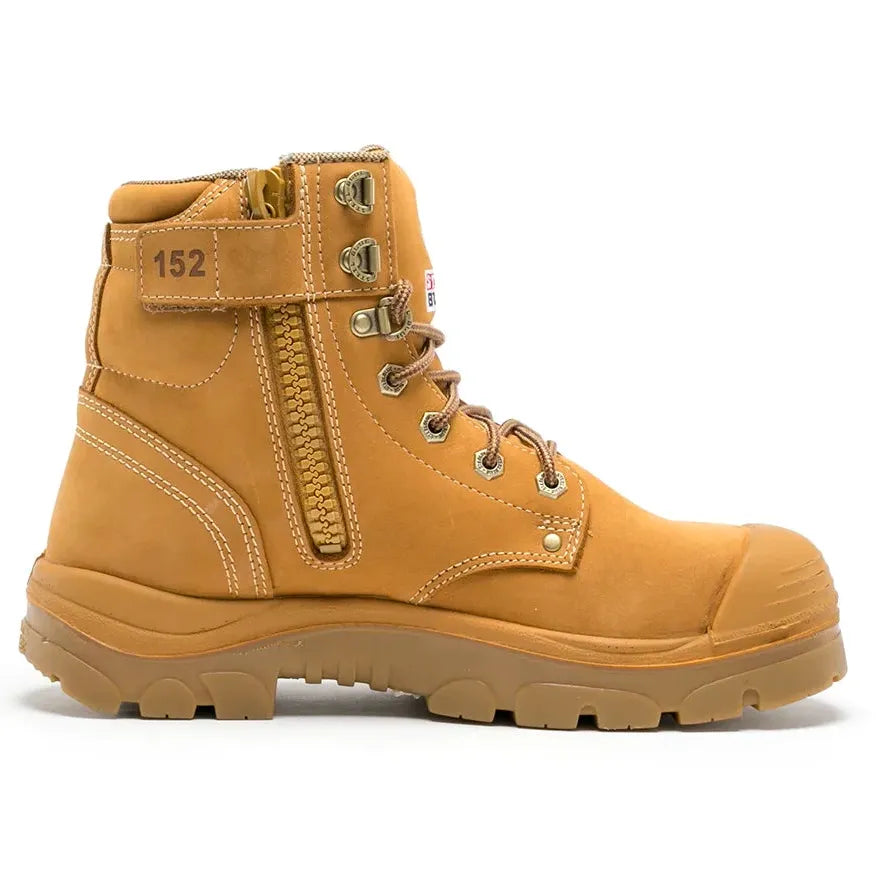 Steel Blue Wheat Argyle Zip Sided Lace Up Nitrle/Bump Cap Safety Boots (342152) (Pre Order) - Ace Workwear