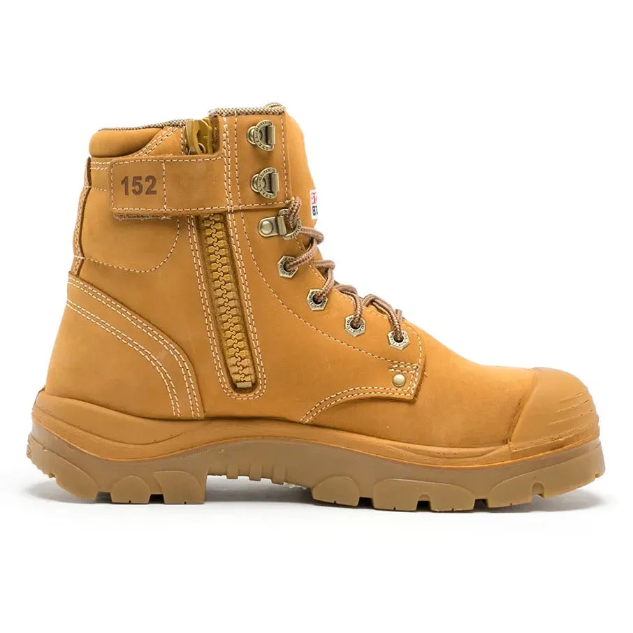 Steel Blue Wheat Argyle Zip Sided Lace Up Nitrile/Bump Cap/PR Midsole Safety Boots (382152) (Pre Order) - Ace Workwear