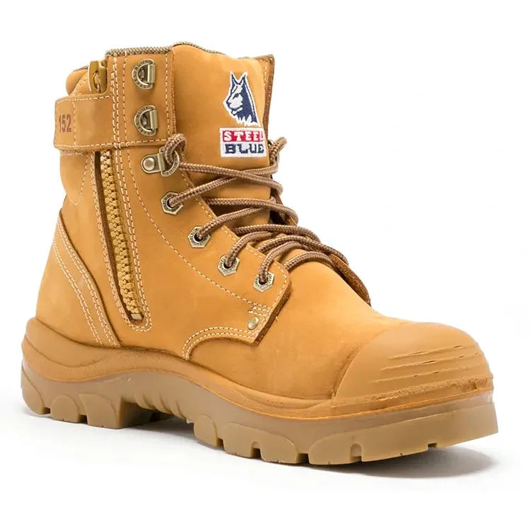 Steel Blue Wheat Argyle Zip Sided Lace Up Nitrle/Bump Cap Safety Boots (342152) (Pre Order) - Ace Workwear