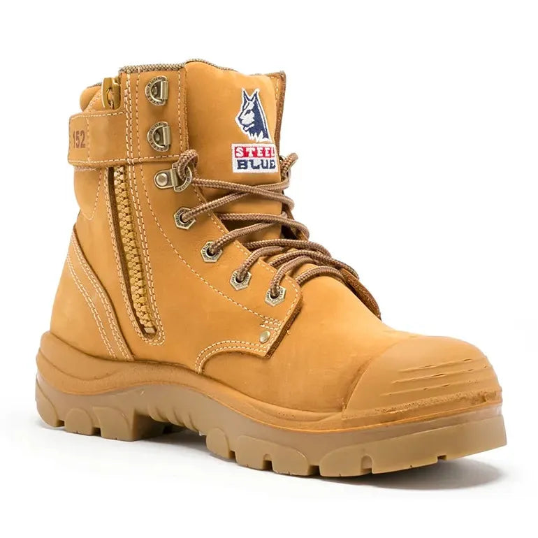 Steel Blue Wheat Argyle Zip Sided Lace Up Nitrile/Bump Cap/PR Midsole Safety Boots (382152) (Pre Order) - Ace Workwear