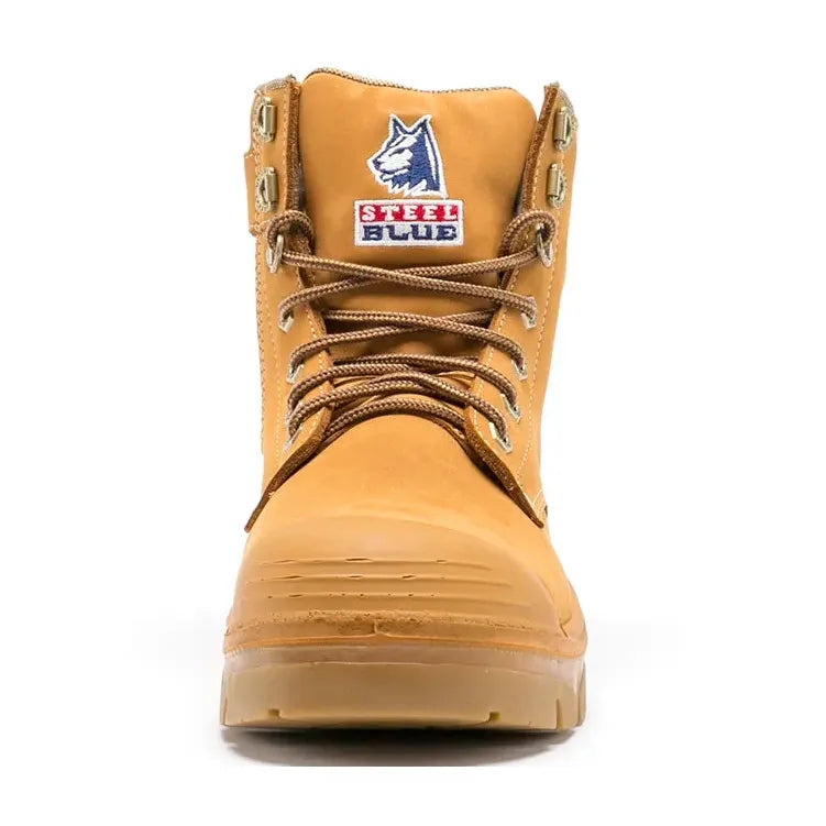 Steel Blue Wheat Argyle Zip Sided Lace Up Nitrle/Bump Cap Safety Boots (342152) (Pre Order) - Ace Workwear