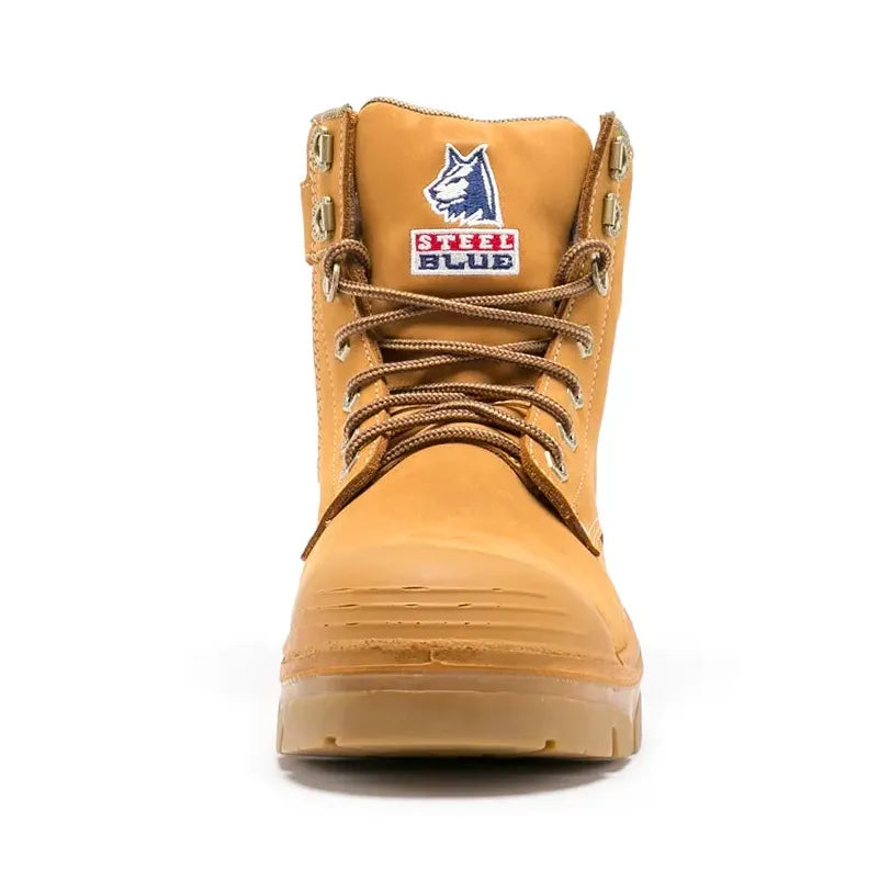 Steel Blue Wheat Argyle Zip Sided Lace Up Nitrile/Bump Cap/PR Midsole Safety Boots (382152) (Pre Order) - Ace Workwear