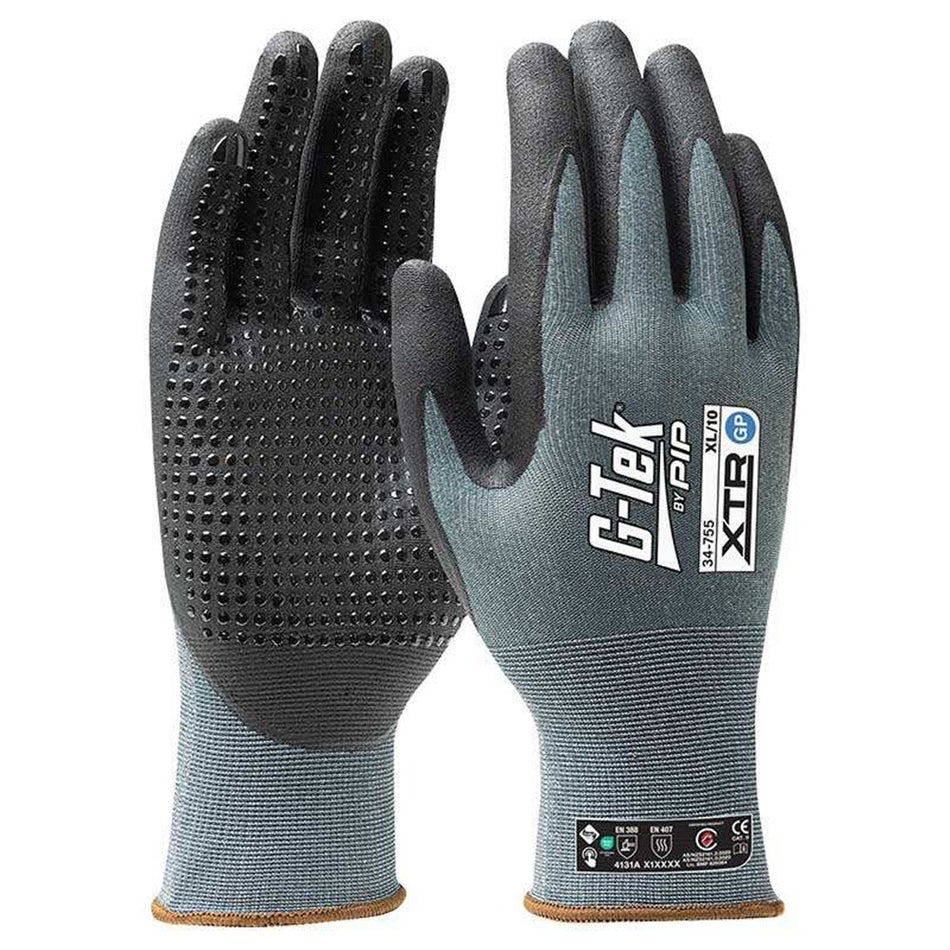 G-Tek XTR 15G GP Nitrile Dotted Glove - Pack of 12 (34-755) - Ace Workwear