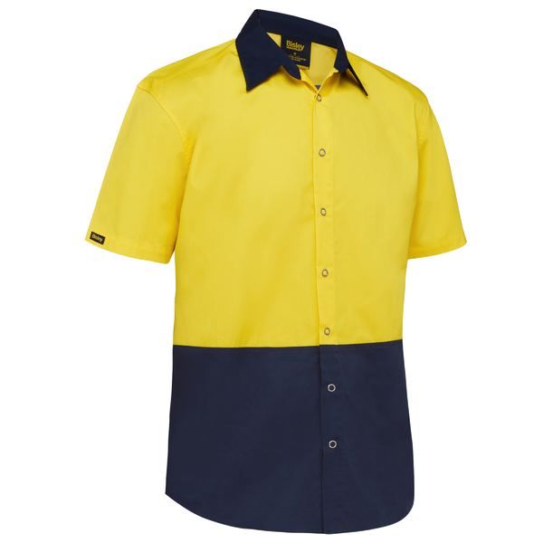 Bisley Two Tone Hi Vis Short Sleeve Shirt (BS1442) - Ace Workwear