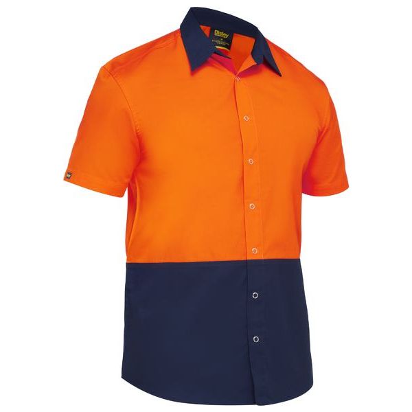 Bisley Two Tone Hi Vis Short Sleeve Shirt (BS1442) - Ace Workwear