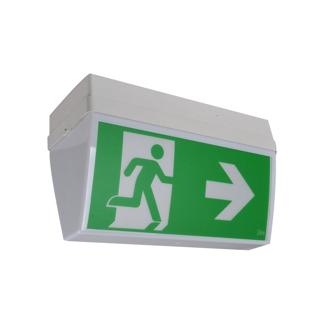 Exit Light Riser 4W LED Ceiling Mounted Exit Light (380mm x 160mm x 225mm) (Lithium Bat ...