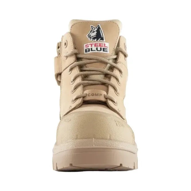 Steel Blue Ladies Sand Parkes Zip Sided Lace Up Scuff Composite Safety Boots (518578) (Pre Order) - Ace Workwear