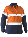 Bisley Womens Taped Two Tone Hi Vis Recycled Drill Shirt (BL6996T)