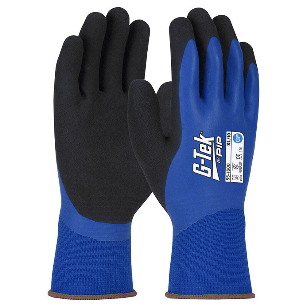 G-Tek Blue Poly GP Double Dip Latex Glove - Carton of 120 (55-1600) - Ace Workwear