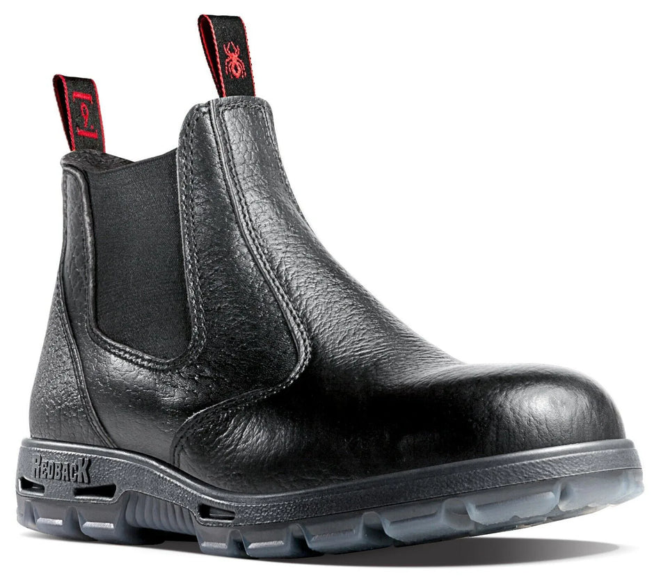 Redback Elastic Sided Bobcat Black Rambler Steel Toe Cap Safety Boot (USBBL)