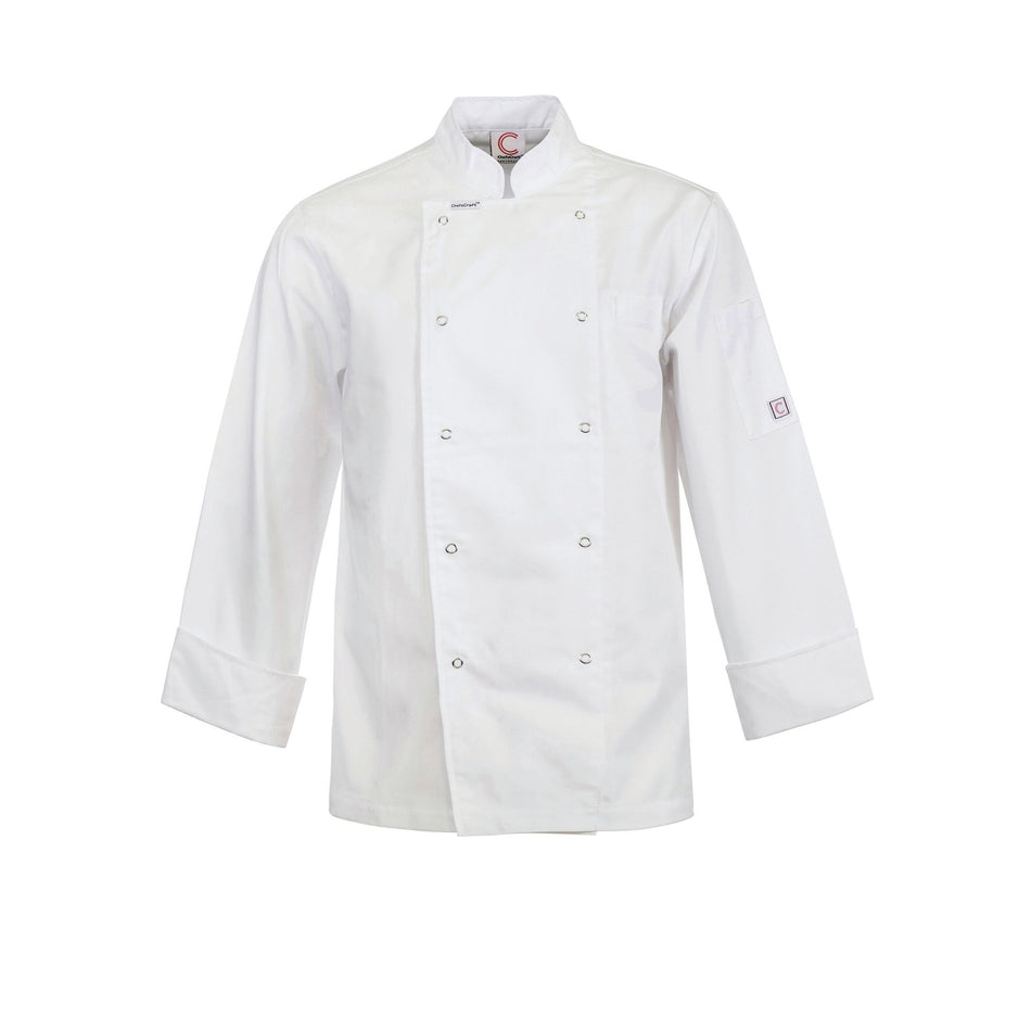 Workcraft Chefscraft Lightweight Executive Long Sleeve Chefs Jacket With Press Studs (CJ051)